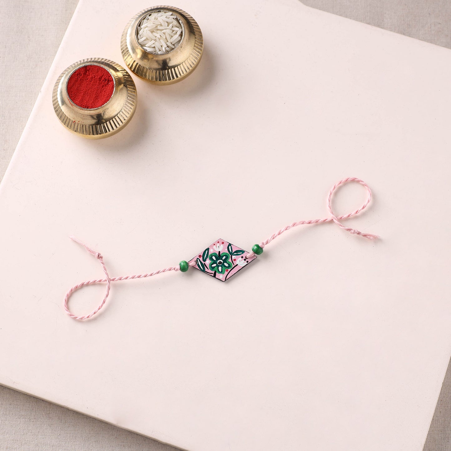 Mandala Art Handpainted Wooden Rakhi 65