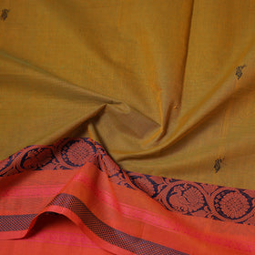 Yellow - Kanchipuram Buti Cotton Fabric with Thread Border 18