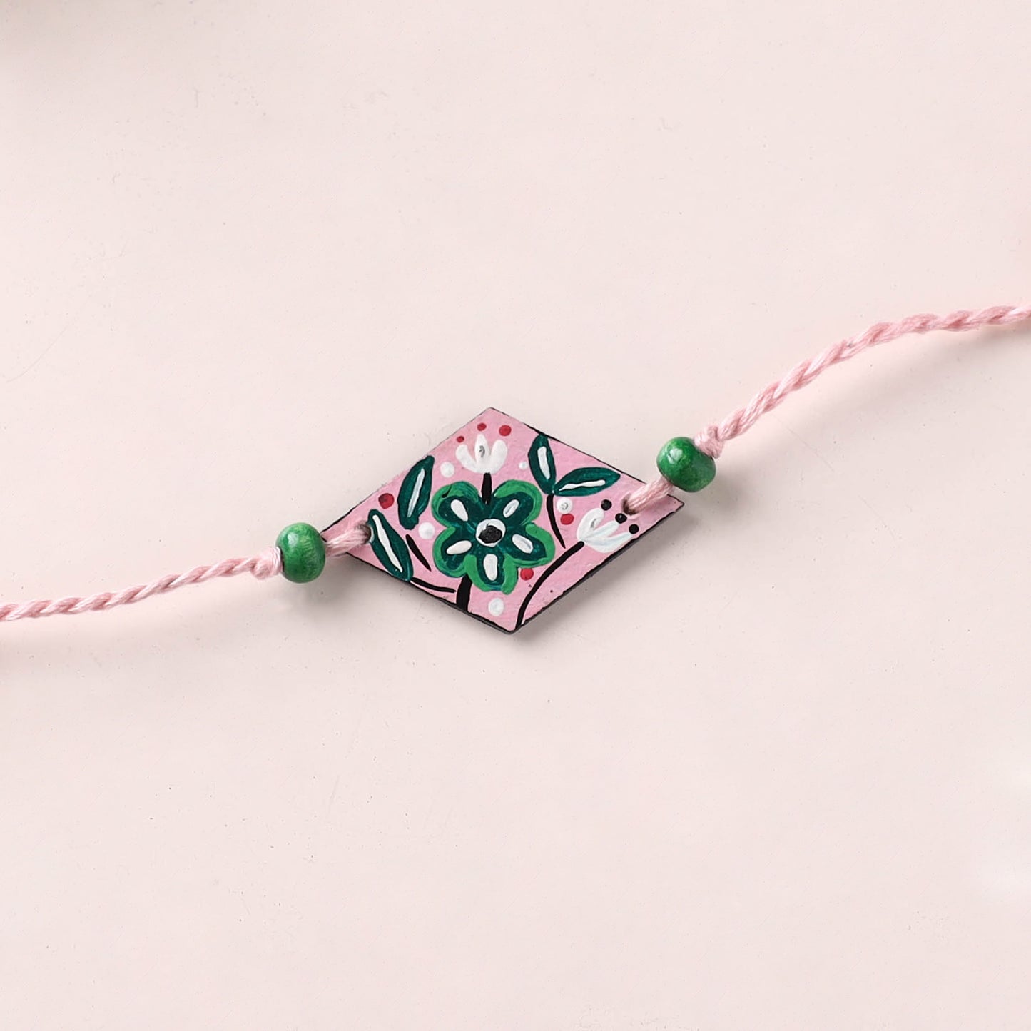 Mandala Art Handpainted Wooden Rakhi 65
