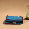 Blue Handmade Cotton Jewelry Organizer Bag for Travel 