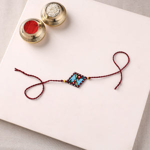 Mandala Art Handpainted Wooden Rakhi 67