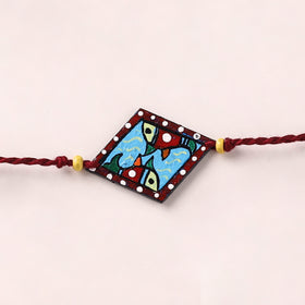 Mandala Art Handpainted Wooden Rakhi 67
