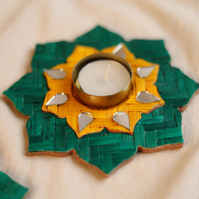 Greenkraft Sitara Handcrafted Bamboo Rangoli Tealight Candle Holder (Set of 2) 31