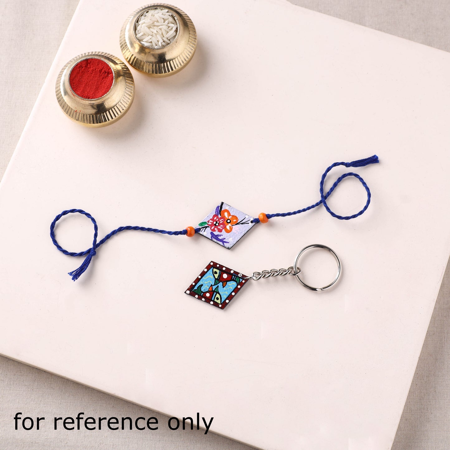 Mandala Art Handpainted Wooden Rakhi 40