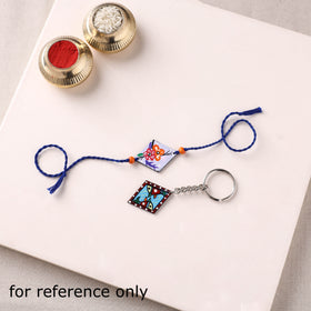 Mandala Art Handpainted Wooden Rakhi 40