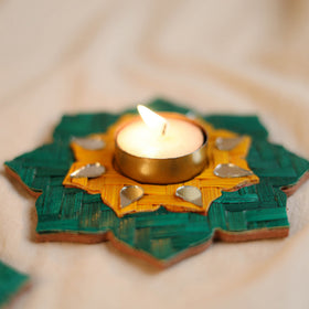 Greenkraft Sitara Handcrafted Bamboo Rangoli Tealight Candle Holder (Set of 2) 31