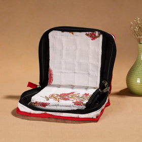 White Handmade Cotton Jewelry Organizer Bag for Travel