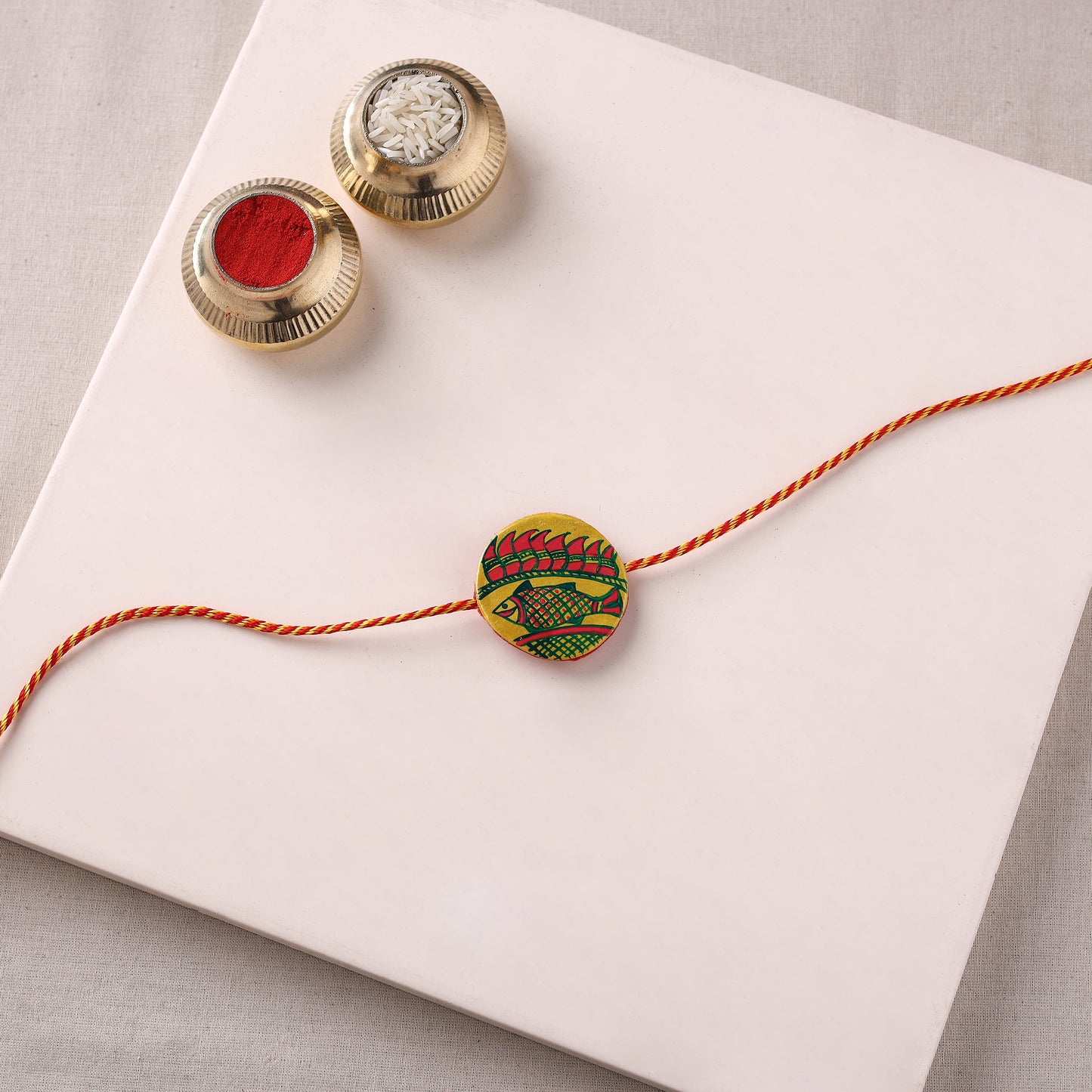 Manjusha Art Handpainted Resin Rakhi 09