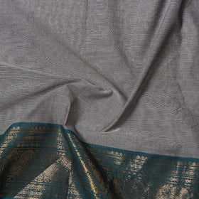 Grey - Kanchipuram Cotton Fabric with Zari Border 02