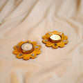 Greenkraft Marigold Handcrafted Bamboo Tealight Candle Holder (Set of 2) 05