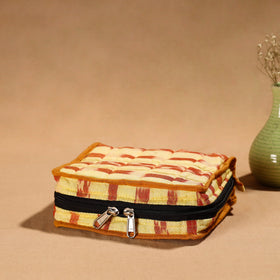 Yellow Handmade Cotton Jewelry Organizer Bag for Travel