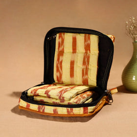 Yellow Handmade Cotton Jewelry Organizer Bag for Travel