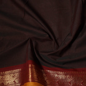 Brown - Kanchipuram Cotton Fabric with Zari Border 03