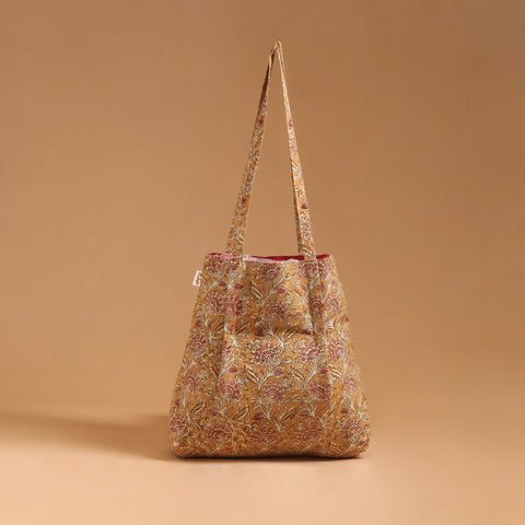 Yellow - Eco-Friendly Handmade Cotton Jhola Tote Bag 02