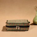 Green Handmade Cotton Jewelry Organizer Bag for Travel 