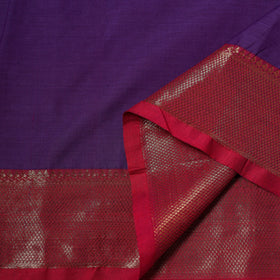 Purple - Kanchipuram Cotton Fabric with Zari Border 05