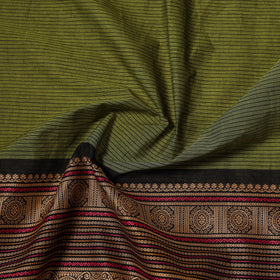 Green - Kanchipuram Cotton Fabric with Zari Border 06