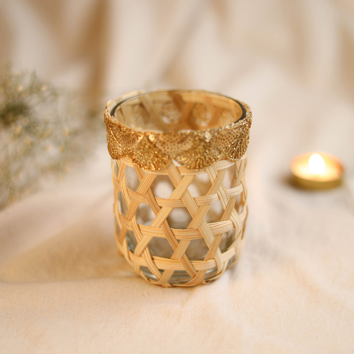 Greenkraft Deepam Handcrafted Bamboo Tealight Candle Holder (Single Pc) 07