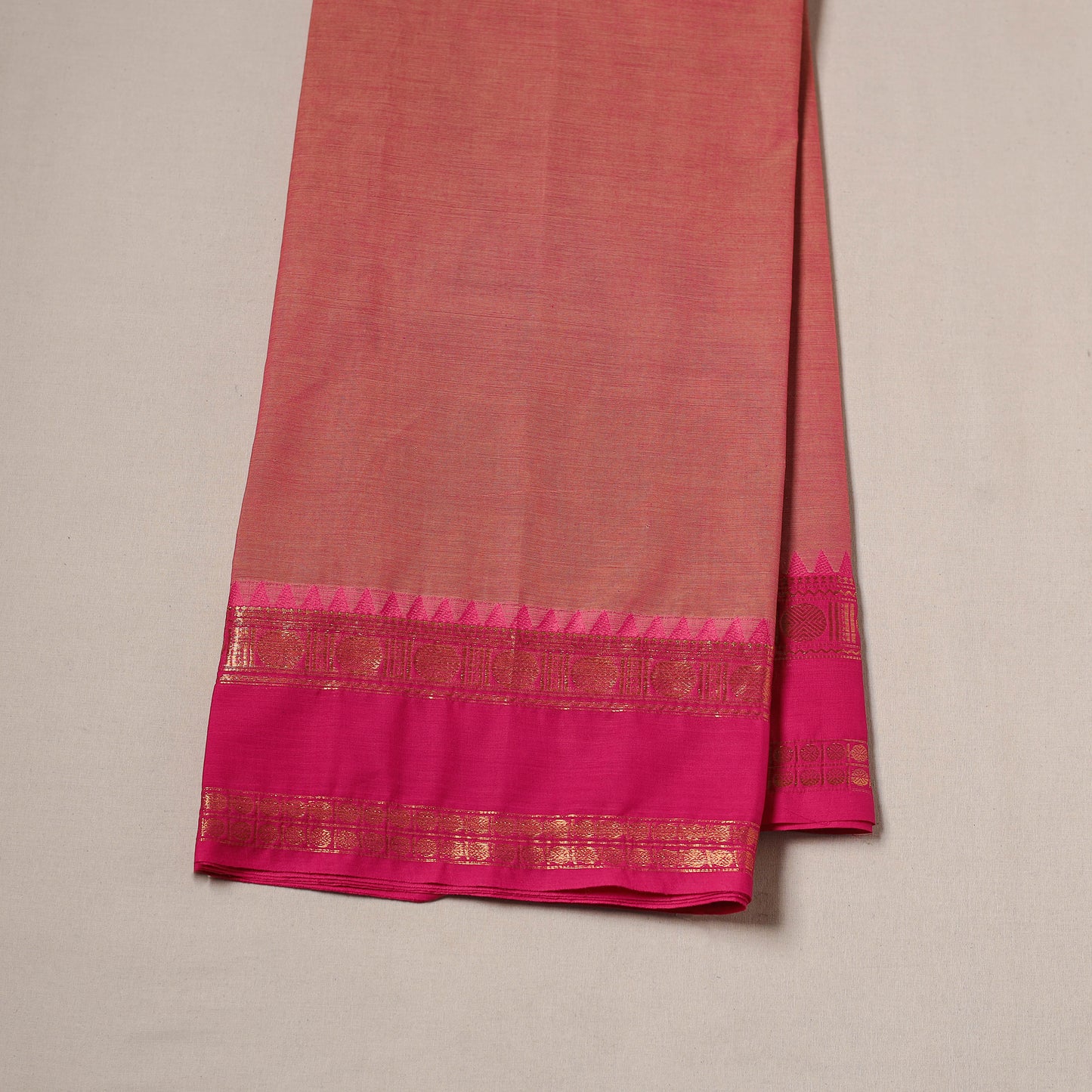 Kanchipuram Cotton Fabric with Zari Border 08