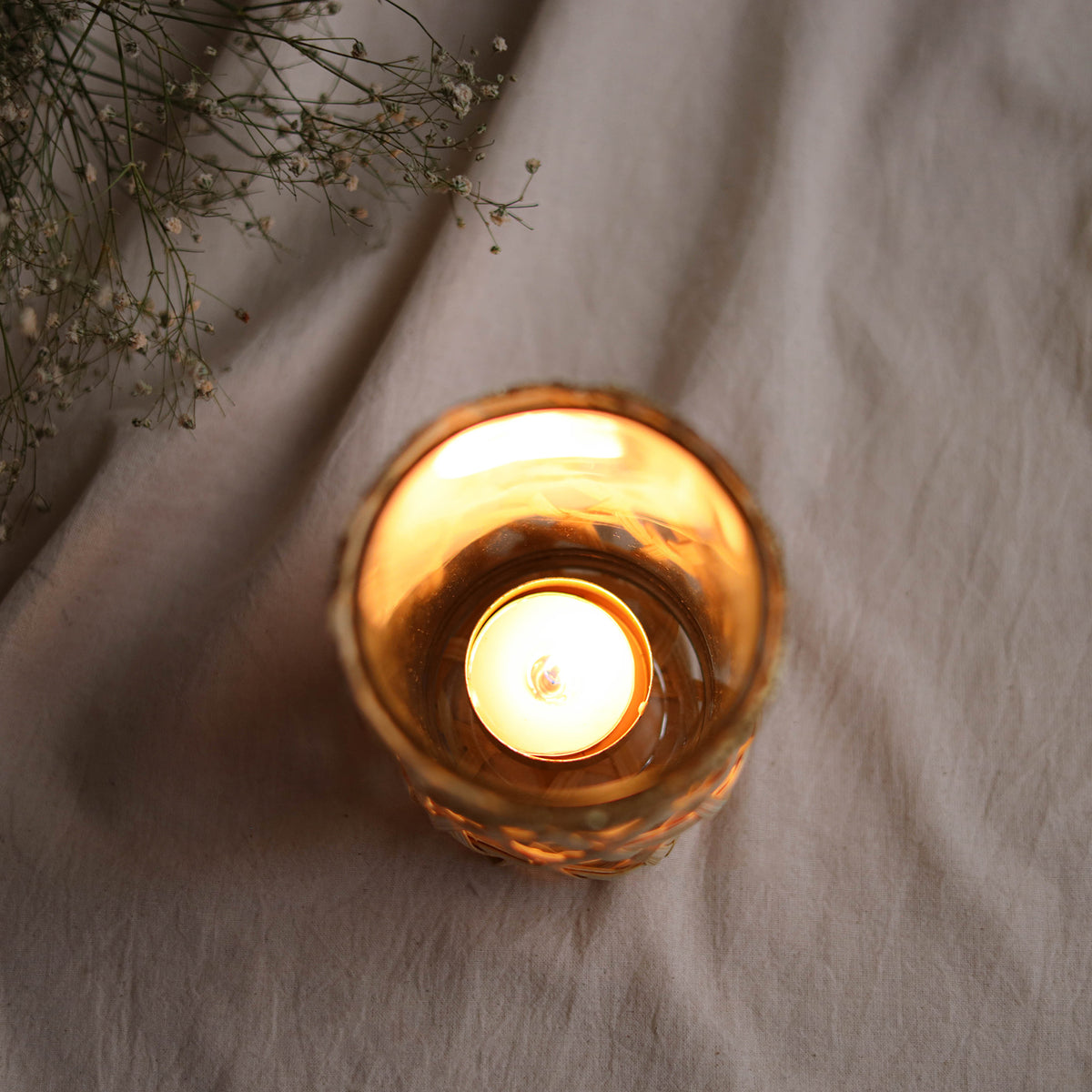 Greenkraft Deepam Handcrafted Bamboo Tealight Candle Holder (Single Pc) 07