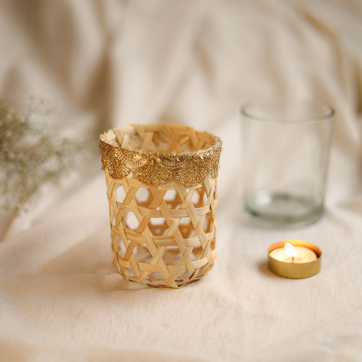 Greenkraft Deepam Handcrafted Bamboo Tealight Candle Holder (Single Pc) 07