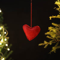 Heart - Handcrafted Raffia Christmas Ornament 04