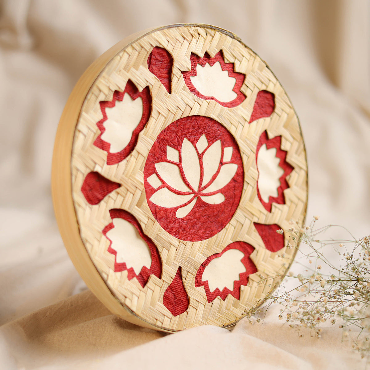 Greenkraft Lotus Handcrafted Bamboo Rangoli with Light for Home Decor 14