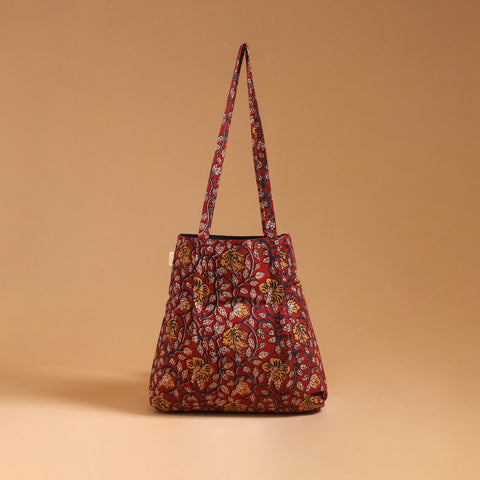 Red - Eco-Friendly Handmade Cotton Jhola Tote Bag 08