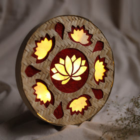 Greenkraft Lotus Handcrafted Bamboo Rangoli with Light for Home Decor 14