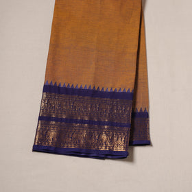 Brown - Kanchipuram Cotton Fabric with Zari Border 10