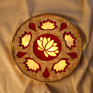 Greenkraft Lotus Handcrafted Bamboo Rangoli with Light for Home Decor 14