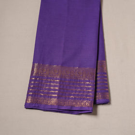 Purple - Kanchipuram Cotton Fabric with Zari Border 12