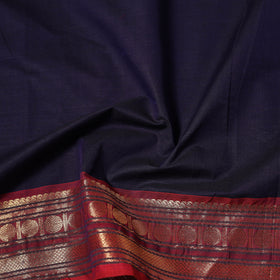 Blue - Kanchipuram Cotton Fabric with Zari Border 13