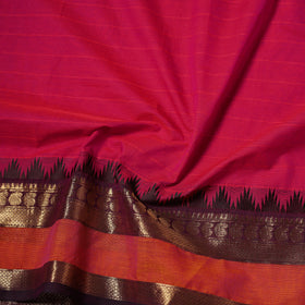 Pink - Kanchipuram Cotton Fabric with Zari Border 14