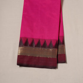 Pink - Kanchipuram Cotton Fabric with Zari Border 16