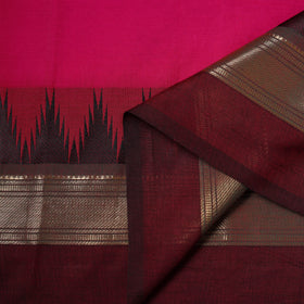 Pink - Kanchipuram Cotton Fabric with Zari Border 16