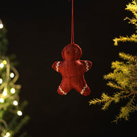 Gingerbread Man - Handcrafted Raffia Christmas Ornament 23