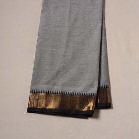 Grey - Kanchipuram Cotton Fabric with Zari Border 17