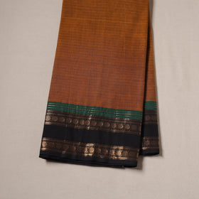 Brown - Kanchipuram Cotton Fabric with Zari Border 20