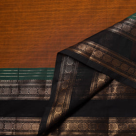 Brown - Kanchipuram Cotton Fabric with Zari Border 20