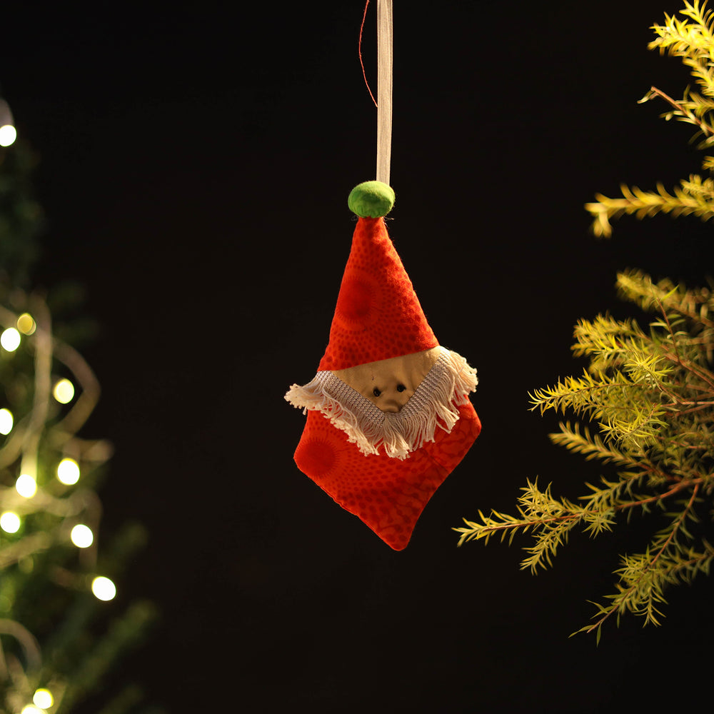 Santa - Handcrafted Stuffed Christmas Ornament 30