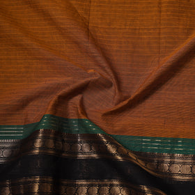 Brown - Kanchipuram Cotton Fabric with Zari Border 20