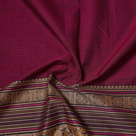 Purple - Kanchipuram Cotton Fabric with Zari Border 22