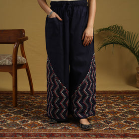 Buy Cotton Bengal Kantha Hand Embroidery Palazzo