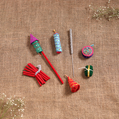 Diwali Special! Handmade Beadwork Felt Crackers (Set of 7 - Assorted) 32