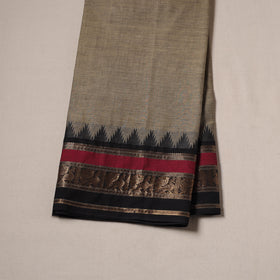 Brown - Kanchipuram Cotton Fabric with Zari Border 24