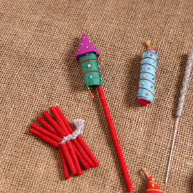 Diwali Special! Handmade Beadwork Felt Crackers (Set of 7 - Assorted) 32
