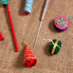 Diwali Special! Handmade Beadwork Felt Crackers (Set of 7 - Assorted) 32