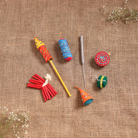 Diwali Special! Handmade Beadwork Felt Crackers (Set of 7 - Assorted) 33