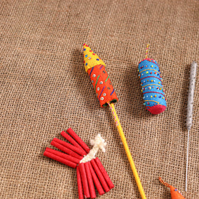 Diwali Special! Handmade Beadwork Felt Crackers (Set of 7 - Assorted) 33
